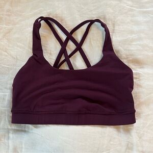 Lululemon Women's Purple strappy back Sports Bra Size 6 small